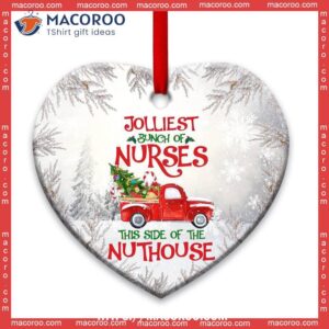 nurse chrismas red truck heart ceramic ornament nurse christmas ornament 0