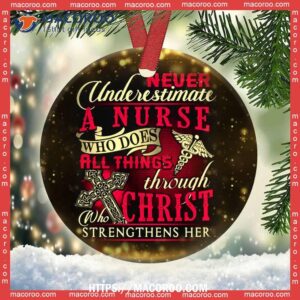 nurse christ strengthens her circle ceramic ornament nurse practitioner ornament 2