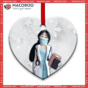 Nurse Clay Lover Style Heart Ceramic Ornament, Nurse Practitioner Christmas Ornament