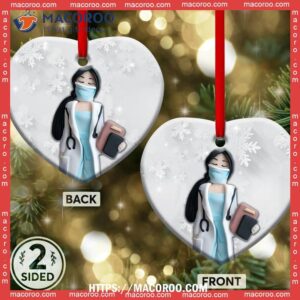 nurse clay lover style heart ceramic ornament nurse practitioner christmas ornament 3