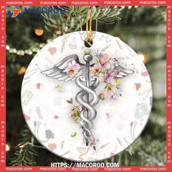 Nurse Everyday Superhero Basic Style Circle Ceramic Ornament, Nurse Tree Ornaments