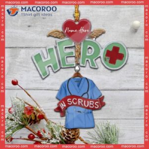 Nurse Hero In Scrubs Custom-shaped Christmas Acrylic Ornament