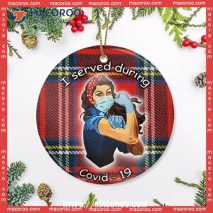 nurse i served during circle ceramic ornament nursing student christmas ornament 2