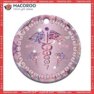 Nurse Jewelry Lover Style Circle Ceramic Ornament, Personalized Nurse Ornament