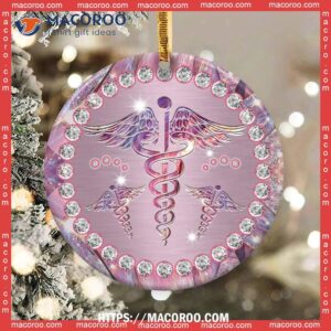 Nurse Jewelry Lover Style Circle Ceramic Ornament, Personalized Nurse Ornament