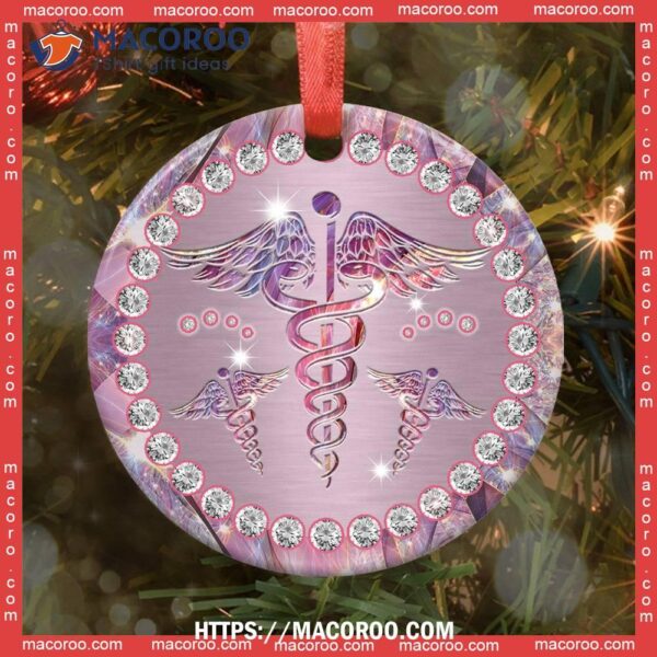 Nurse Jewelry Lover Style Circle Ceramic Ornament, Personalized Nurse Ornament