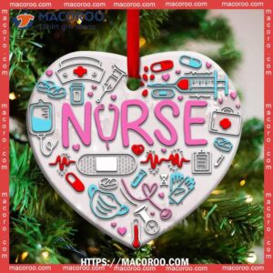 Nurse Life With Love Heart Ceramic Ornament, Nurse Practitioner Ornament