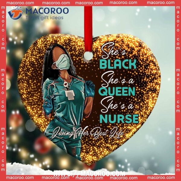 Nurse Living Her Best Life Heart Ceramic Ornament, Hallmark Nurse Ornament