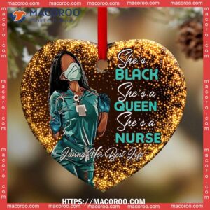 Nurse Living Her Best Life Heart Ceramic Ornament, Hallmark Nurse Ornament