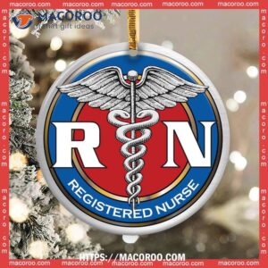 nurse logo so basic circle ceramic ornament nursing student ornament 2