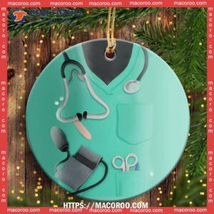 nurse scrubs super hero circle ceramic ornament ornament nurse 1