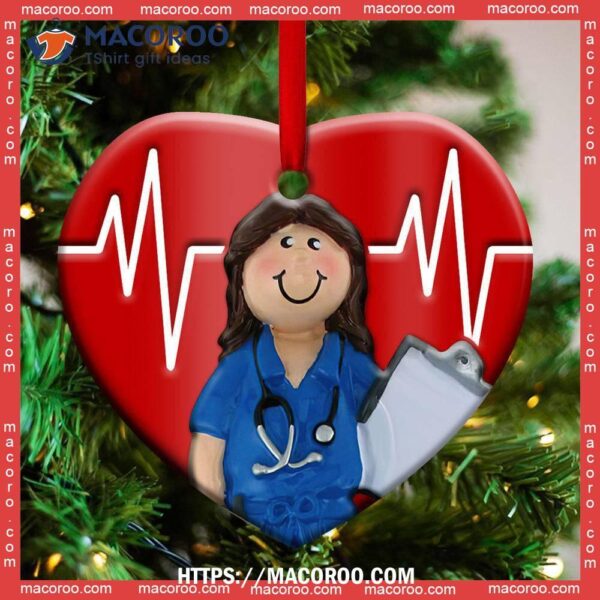 Nurse So Lovely Ceramic Style Heart Ornament, Nursing Student Ornament
