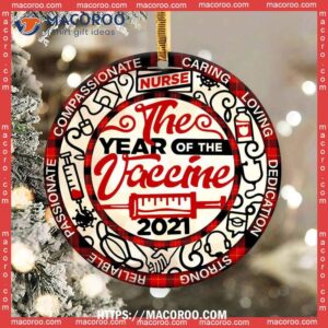 nurse the year of vaccine circle ceramic ornament nurse practitioner christmas ornament 2