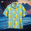 Octoberfest Beer And Shrimp Pattern Blue Hawaiian Shirts