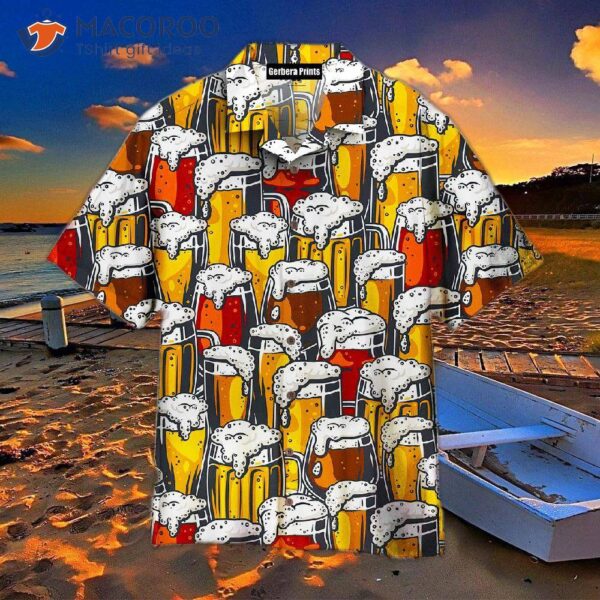 Octoberfest Beer Glass Pattern Hawaiian Shirt