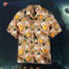 Octoberfest Beer Vintage Colorful Barley Pattern Hawaiian Shirts