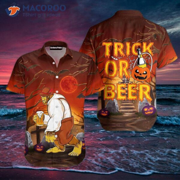 Octoberfest Bigfoot Trick-or-treat Halloween Hawaiian Shirts