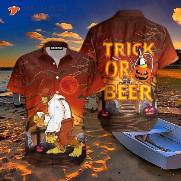 Octoberfest Bigfoot Trick-or-treat Halloween Hawaiian Shirts