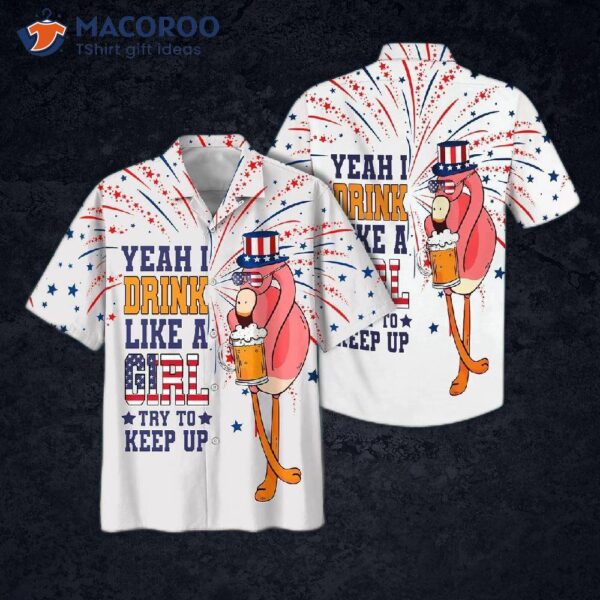 Octoberfest Flamingo And Beer Hawaiian Shirts