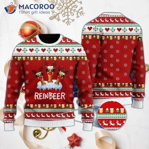 Octoberfest Funny Reindeer Reinbeer Christmas Ugly Sweater