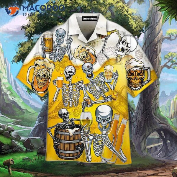 Octoberfest Halloween Skull Beer Party Hawaiian Shirts