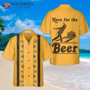 Octoberfest Here For The Beer Bowling Yellow Hawaiian Shirts