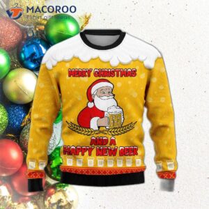 Octoberfest Merry Christmas And A Happy New Year Ugly Sweater