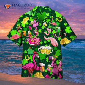 Octoberfest Pink Flamingo And Beer Patrick’s Day Green Hawaiian Shirts