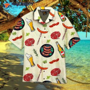 Octoberfest Sausages And Beer Big Set Of Barbecue Party Food Hawaiian Shirts