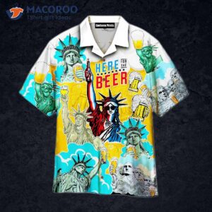 Octoberfest Statue Of Liberty Holding A Beer And Hawaiian Shirts