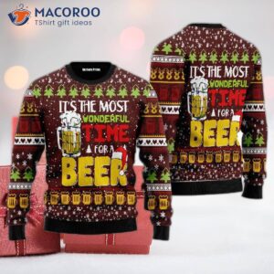 Octoberfest Time For Beer Ugly Christmas Sweater