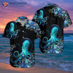 octopus printed hawaiian shirts 0