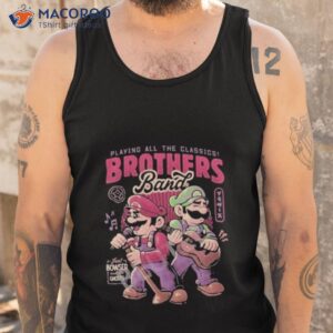 official super mario playing all the classics brothers band shirt tank top