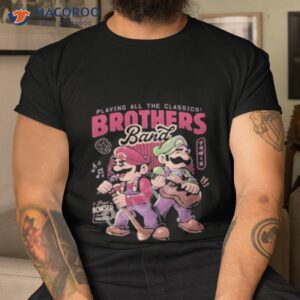 official super mario playing all the classics brothers band shirt tshirt