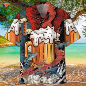 oktoberfest beer glass bottle colorful hawaiian shirt 0