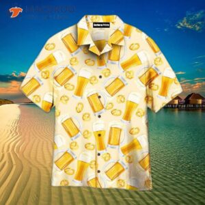 Oktoberfest Beer, Saint Patrick’s Pattern Yellow Hawaiian Shirts