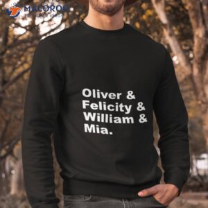 oliver felicity william mia clayton smoak queen family shirt sweatshirt