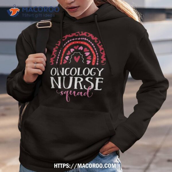 Oncology Nurse Squad Rainbow Leopard Nursing Valentine Shirt