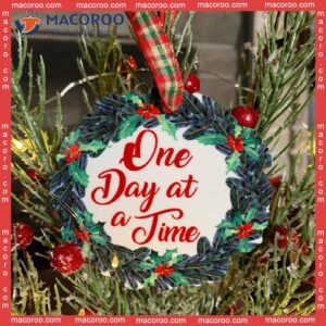 One Day At A Time Custom-shaped Wooden Christmas Tree Acrylic Ornament