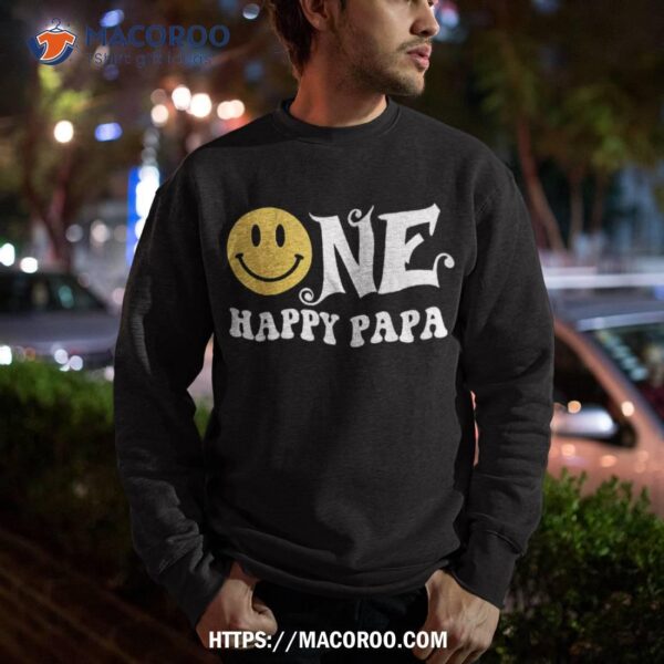 One Happy Papa 1st Birthday Dude Family Shirt