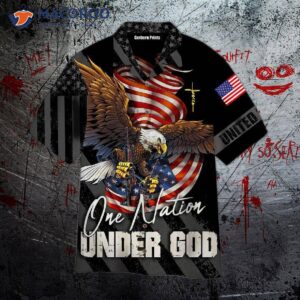 one nation under god black hawaiian shirt 0