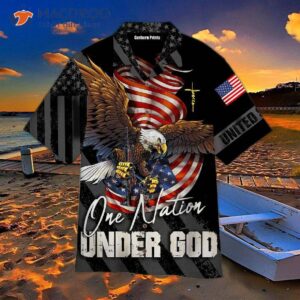 one nation under god black hawaiian shirt 1