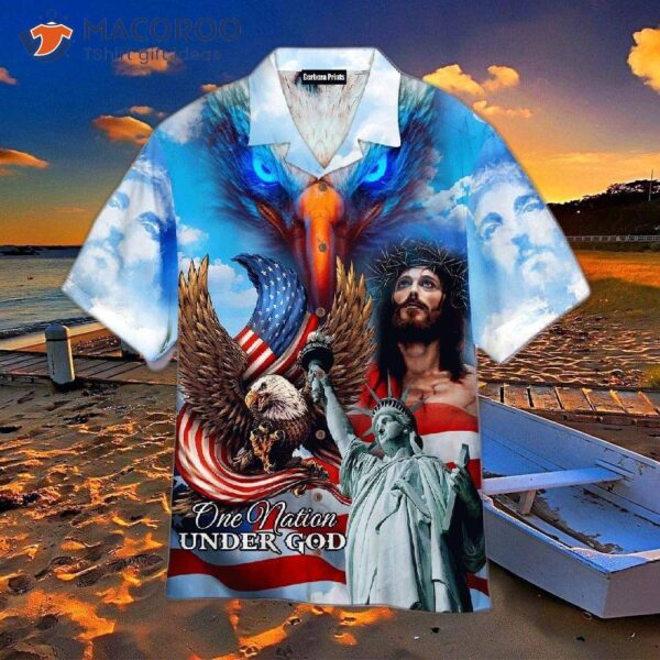 One Nation Under God, Jesus Christ, Eagle, And Hawaiian Shirts.