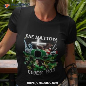 One Nation Under God Oregon Ducks Usa Flag 2023 Shirt