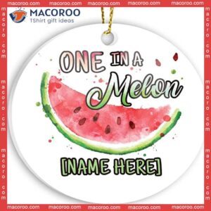 One Watermelon Custom Name Christmas Ceramic Ornament