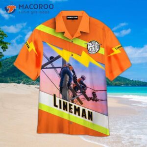 Orange Linemen Hawaiian Shirts
