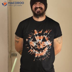 Orange Tie Dye Jack O Lantern Face – Hippie Halloween Shirt