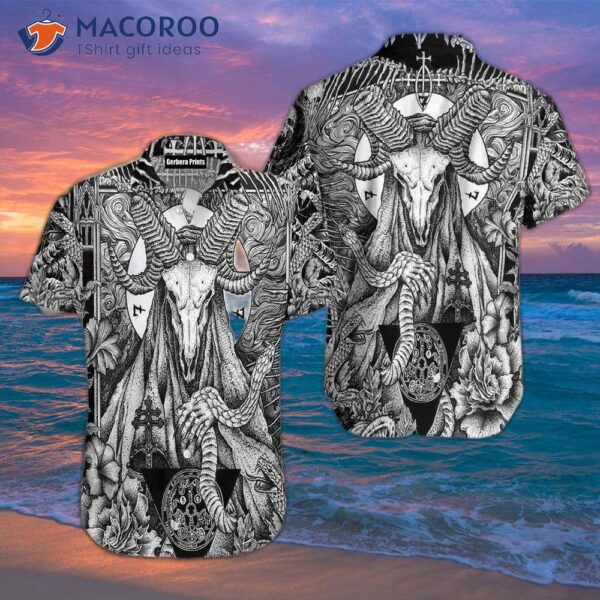 Oriental Dragon Black And White Hawaiian Shirts