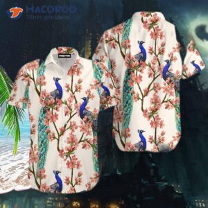 oriental style hawaiian peacock shirts 1