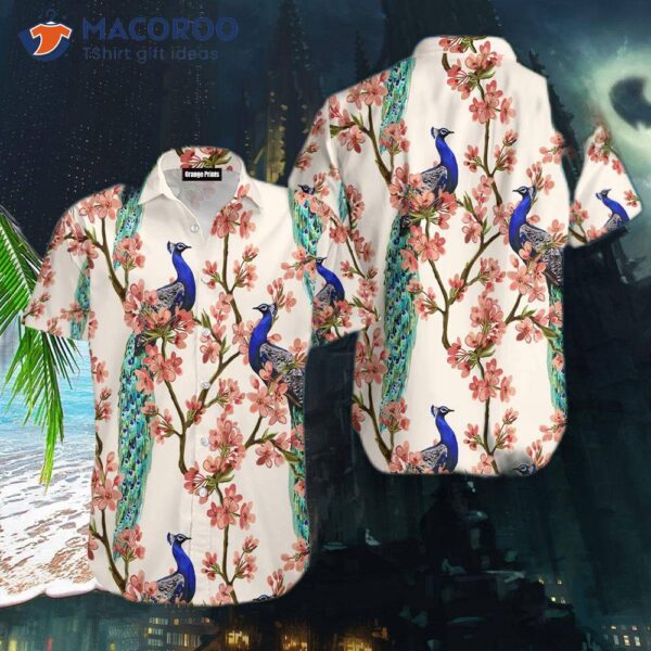 Oriental-style Hawaiian Peacock Shirts